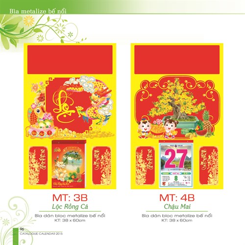 In bìa lịch lò xo 38*60cm cho năm mới 2020