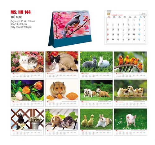 Lịch tết chủ đề Thú cưng